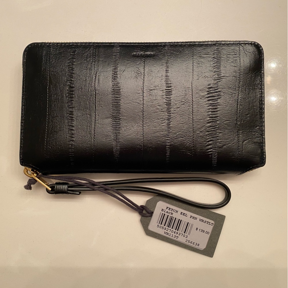 All Saints Black Wristlet Wallet NWT